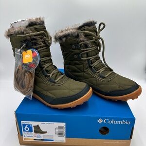 Columbia Women's Olive Quilted Winter Boots